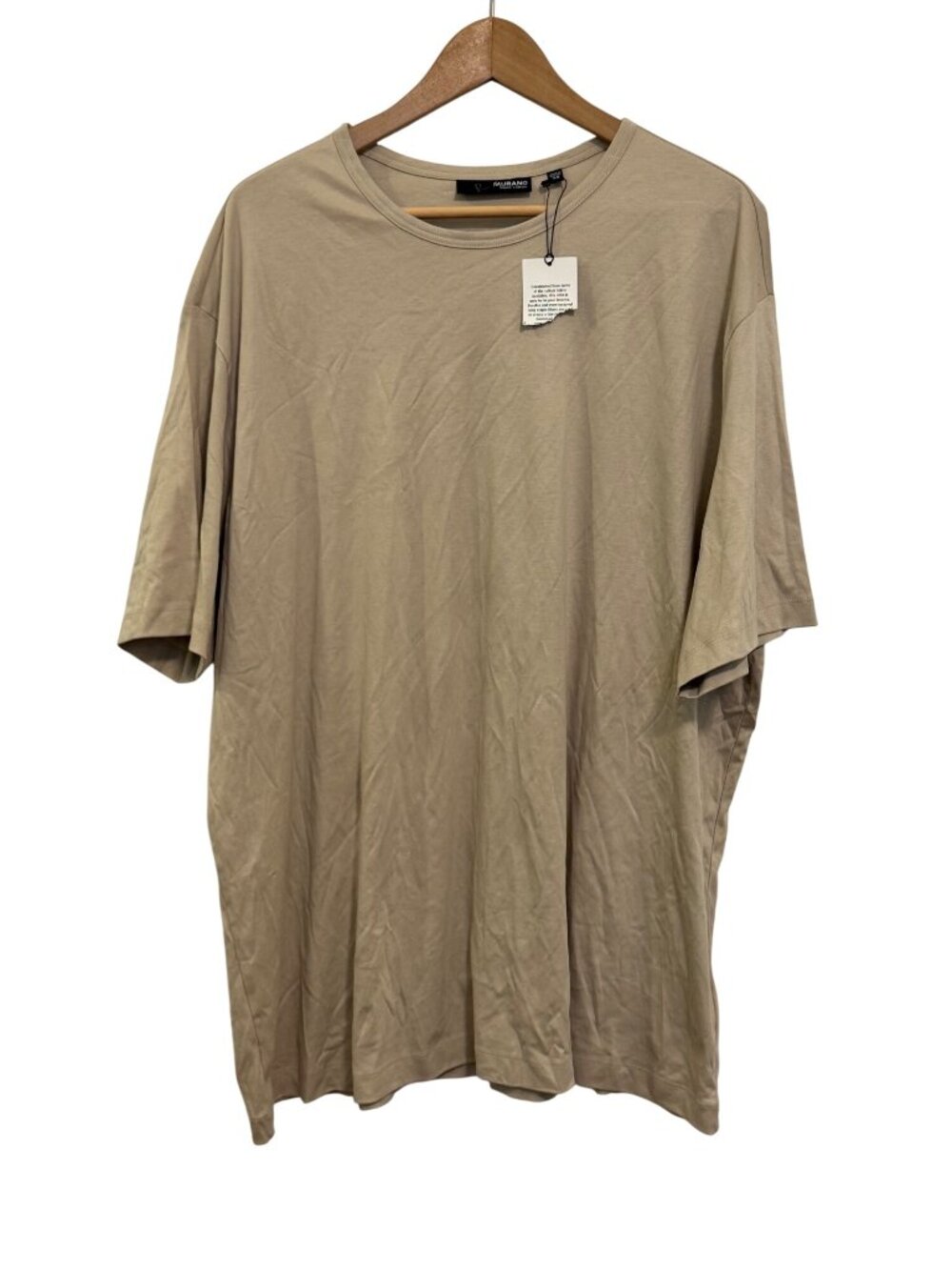 Murano Liquid Cotton Taupe Short Sleeve T-Shirt 3X Lightweight Casual Top
